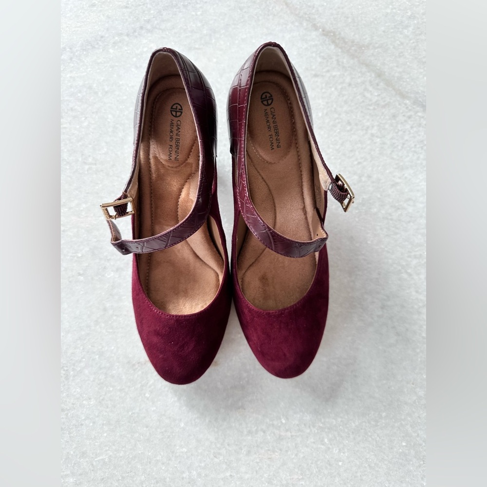 Burgundy Mary Jane Shoes